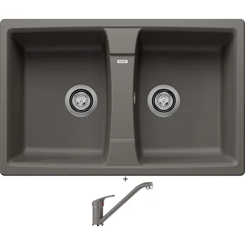 Granitový dřez Granitový dřez SET Blanco LEXA 8 šedá vulkán 527281 + Blanco DARAS šedá vulkán 526934