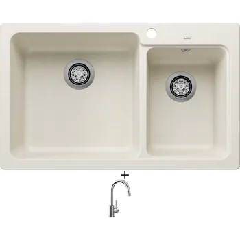 Granitový dřez Granitový dřez SET Blanco NAYA 8 bílá soft 527130 + Blanco MIDA-S chrom 521454