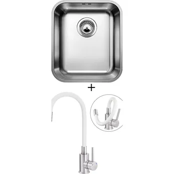 Dřez pod desku SET Blanco SUPRA 340-U nerez kartáčovaný 518199 + Deante NEO LUNO BOC W720 nerez