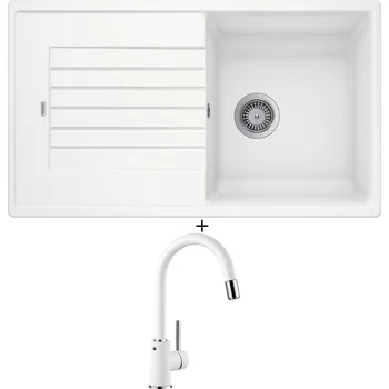 Granitový dřez Granitový dřez SET Blanco ZIA 5 S bílá 520515 + Blanco MIDA-S bílá 521457