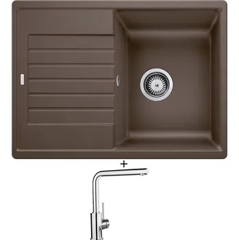 Kuchyňský dřez Granitový dřez SET Blanco ZIA 45 S Compact kávová 524730 + Blanco MILA chrom 519414