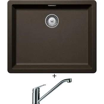 Granitový dřez Dřez pod desku SET Schock GREENWICH N-100L U Bronze + Schock EVINAS 577000 nerez