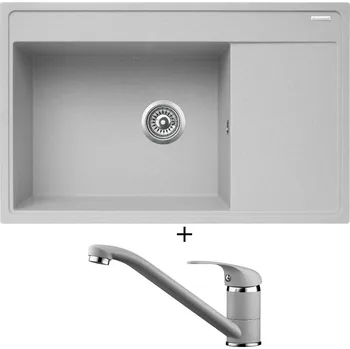 Granitový dřez Granitový dřez SET Pyramis CAMEA (79x50) 1B 1D šedá + Pyramis ASALIA šedá