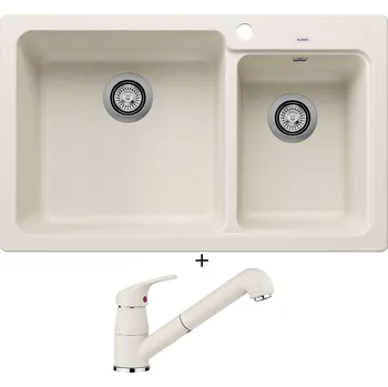 Granitový dřez Granitový dřez SET Blanco NAYA 8 bílá soft 527130 + Blanco DARAS-S bílá soft 526937