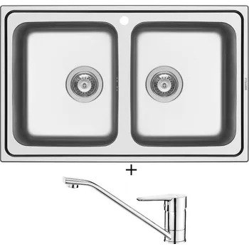 Nerezový dřez SET Pyramis ALEA (79x50) 2B nerez + Deante CORIO BFC 060M chrom
