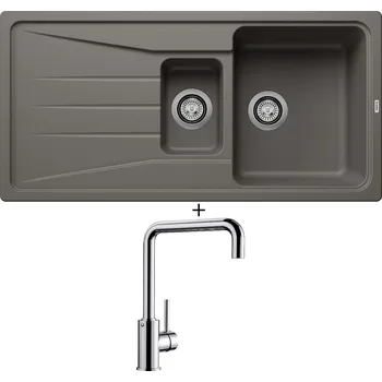 Granitový dřez SET Blanco SONA 6 S šedá vulkán 527337 + Blanco MILI chrom 519413