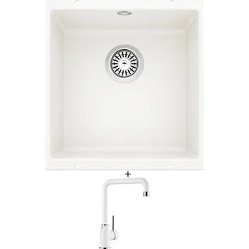 Granitový dřez Dřez pod desku SET Blanco ROTAN 400 U bílá 521334 + Blanco MILI bílá 523107