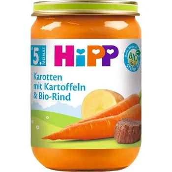 Dětská výživa HiPP BIO Mrkev, brambory a BIO hovězí maso 190g