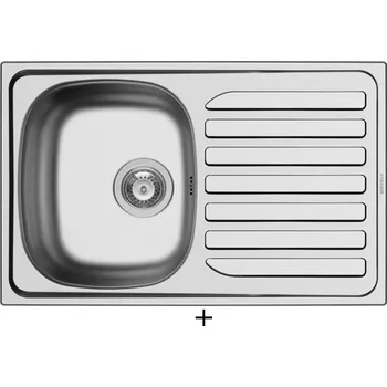 Nerezový dřez Nerezový dřez SET Pyramis CRETA 1B 1D FLAT nerez + Pyramis SILVIO chrom