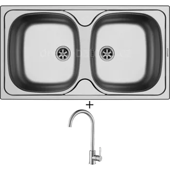 Nerezový dřez Nerezový dřez SET Pyramis E 78 1 1/2 nerez + Laveo BONA BAB 268D nerez