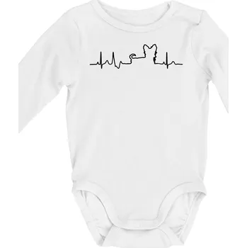 Jorkšírský teriér EKG - Body kojenecké s dlouhým rukávem - Dlouhý r. 3-6 měs ( Bílá )