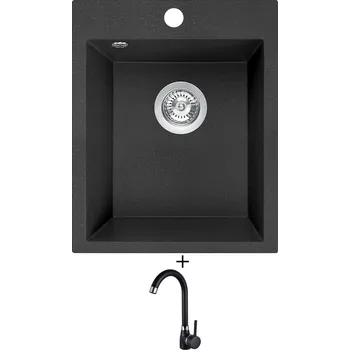 Granitový dřez Granitový dřez SET Laveo CHICHI černá + Laveo BKZ 768K černá