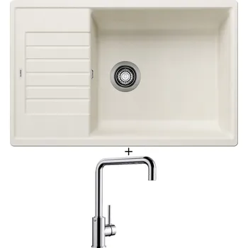 Granitový dřez Granitový dřez SET Blanco ZIA XL 6 S Compact bílá soft 527214 + Blanco MILI chrom 519413