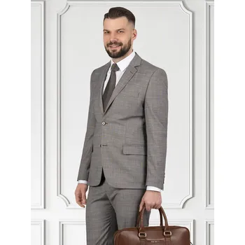 Pánský oblek FERATT Pánské oblekové sako BARI šedé 23 Velikost: 182/48