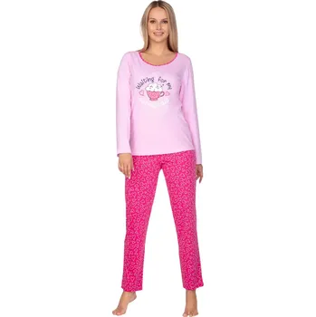 Dámská móda Dámské pyžamo s obrázkem 651/32 Regina Barva/Velikost: starorůžová / XXL