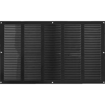 Ventishop KVMc 500x300 kovová hranatá větrací mřížka se síťkou, černá
