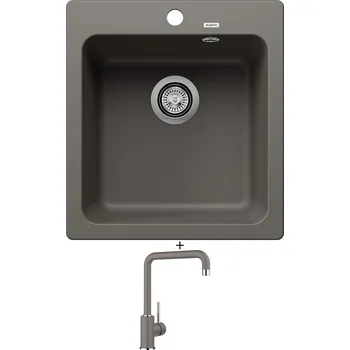 Kuchyňský dřez Granitový dřez SET Blanco NAYA 45 šedá vulkán 527309 + Blanco MILI šedá vulkán 527460
