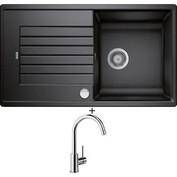 Kuchyňský dřez Granitový dřez SET Blanco ZIA 5 S antracit s excentrem + Blanco MIDA chrom 517742