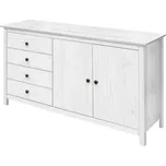 Komoda 2 dveře + 4 zásuvky TORINO bílá, kovové úchytky