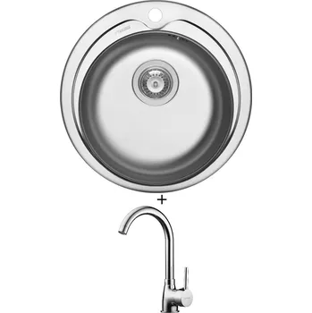 Nerezový dřez Nerezový dřez SET Pyramis KIBA 3 1/2 nerez + Pyramis BELLO chrom