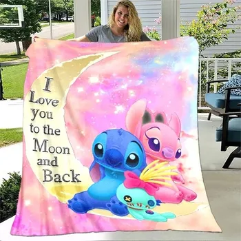 Dětská deka Roztomilá flanelová deka s motivem Stitche - 12,150x180cm