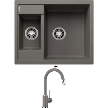 Granitový dřez Granitový dřez SET Blanco METRA 6 šedá vulkán 527296 + Blanco MIDA-S šedá vulkán 526967