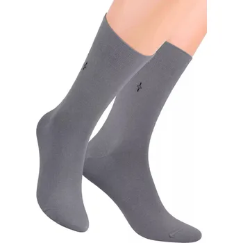 Dámské ponožky Pánské oblekové ponožky se vzorem kosočtverce 056/3 STEVEN Barva/Velikost: šedá / 39/41