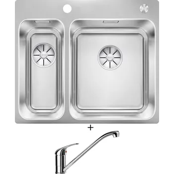 Nerezový dřez Nerezový dřez SET Blanco SOLIS 340/180-IF/A nerez kartáčovaný s excentrem PushControl 526132 + Blanco DARAS chrom 517720