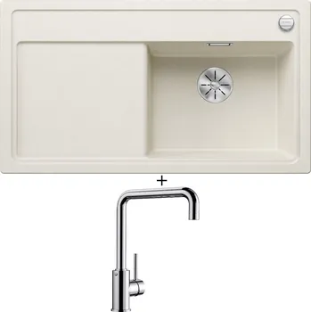 Granitový dřez Granitový dřez SET Blanco ZENAR 5 S bílá soft 527182 + Blanco MILI chrom 519413