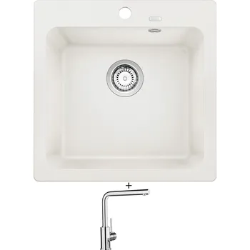 Granitový dřez Granitový dřez SET Blanco NAYA 5 bílá 526582 + Blanco MILA chrom 519414
