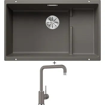 Granitový dřez Dřez pod desku SET Blanco SUBLINE 700 U Level šedá vulkán + koš z nerezu 527354 + Blanco MILI šedá vulkán 527460