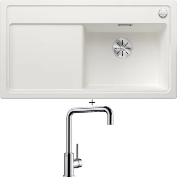 Granitový dřez Granitový dřez SET Blanco ZENAR 5 S bílá 523938 + Blanco MILI chrom 519413