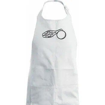 Kuchyňská zástěra Kuželky názvy - Dámská zástěra na vaření - Univerzální velikost ( Bílá )