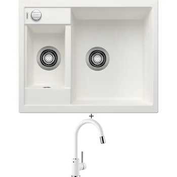 Granitový dřez Granitový dřez SET Blanco METRA 6 bílá s excentrem 516157 + Blanco MIDA-S bílá 521457