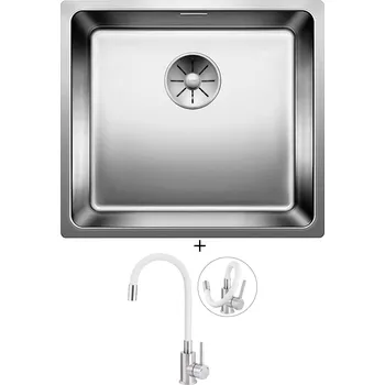 Kuchyňský dřez Dřez pod desku SET Blanco ANDANO 450-U nerez hedvábný lesk 522963 + Deante NEO LUNO BOC W720 nerez