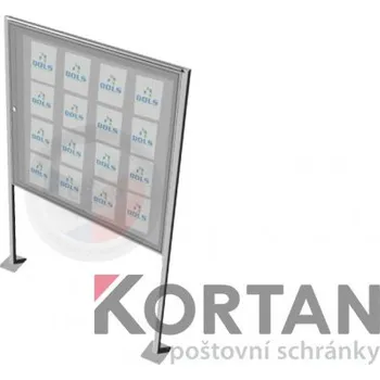 Vitrína exteriérová DOLS 1000x1250 mm + stříška a stojiny - lakovaná RAL 9016 - dopravní bílá