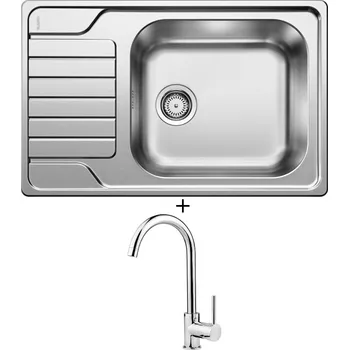 Nerezový dřez Nerezový dřez SET Blanco DINAS XL 6 S Compact nerez kartáčovaný 525121 + Deante ASTER 062 M chrom