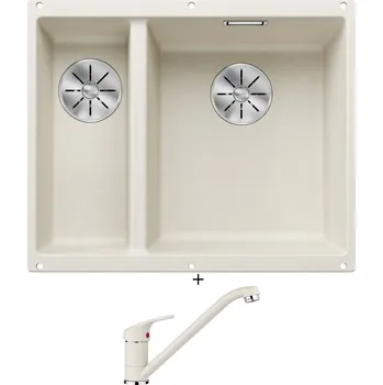 Granitový dřez Dřez pod desku SET Blanco SUBLINE 340/160 U bílá soft 527163 + Blanco DARAS bílá soft 526935