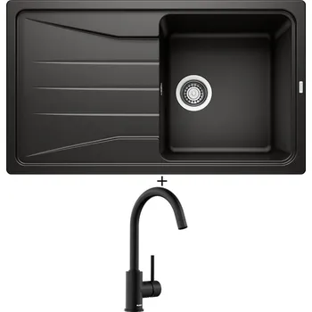 Granitový dřez SET Blanco SONA 5 S černá 525972 + Blanco MIDA černá matná 526649