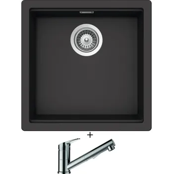 Granitový dřez Dřez pod desku SET Schock KIRUNA N-100 U Dusk + Schock EVINAS 577120 nerez