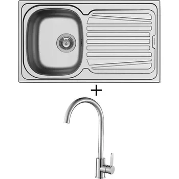 Nerezový dřez Nerezový dřez SET Pyramis SPARTA (86x50) 1B 1D nerez + Laveo BONA BAB 268D nerez