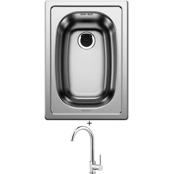 Nerezový dřez Nerezový dřez SET Blanco TOP EE 3 x 4 nerez přírodní lesk 501067 + Deante ASTER 062 M chrom