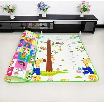 Hrací deka Skládací bezpečná a měkká podložka pro děti - Černá,Rozměry 200 x 180 x 0,5 cm