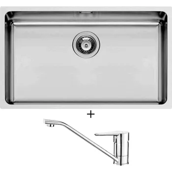 Granitový dřez Dřez pod desku SET Pyramis LYDIA (70x40) 1B nerez + Deante CORIO BFC 060M chrom