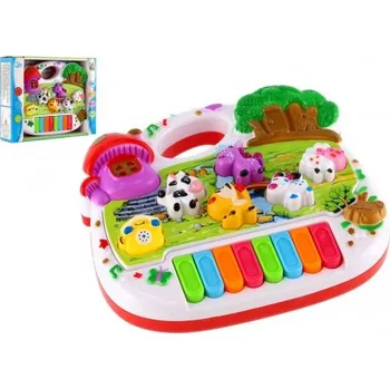 Hudební nástroj pro děti Piánko Klávesy plast se zvířátky 18 cm