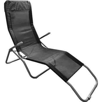 Zahradní nábytek Zahradní lehátko, černá/šedá, SELNO