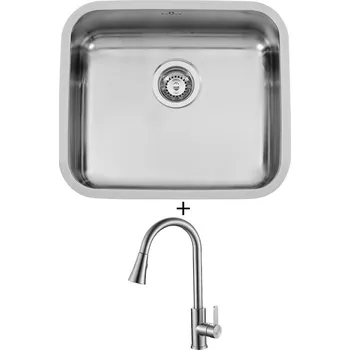 Nerezový dřez Dřez pod desku SET Sinks BELÉM 540 U nerez leštěný + Laveo BONA BAB 269U nerez