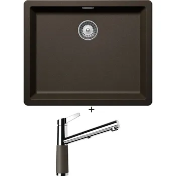 Granitový dřez Dřez pod desku SET Schock GREENWICH N-100L U Bronze + Schock SC-510 554120 Bronze