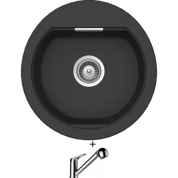 Granitový dřez Granitový dřez SET Schock MONO R-100 Dusk + Schock COSMO 525122 chrom