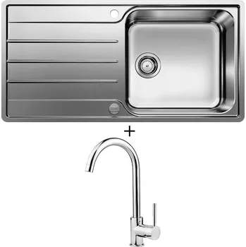 Nerezový dřez Nerezový dřez SET Blanco LEMIS XL 6 S-IF nerez kartáčovaný s excentrem 523035 + Deante ASTER 062 M chrom